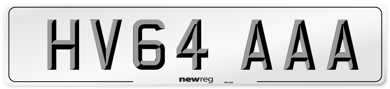 HV64 AAA Number Plate from New Reg